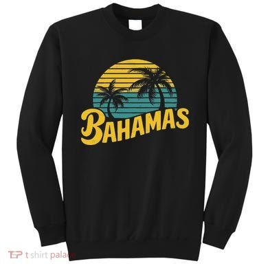 Bahamas Vacation Beach Palm Retro Tropical Sweatshirt