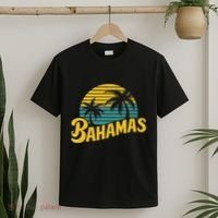 Bahamas Vacation Beach Palm Retro Tropical T-Shirt thumb 2