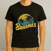 Bahamas Vacation Beach Palm Retro Tropical T-Shirt thumb 3