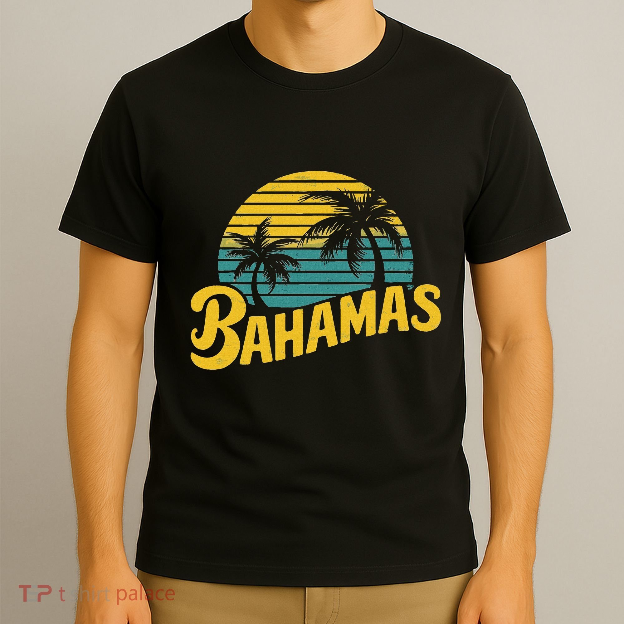 Bahamas Vacation Beach Palm Retro Tropical T-Shirt
