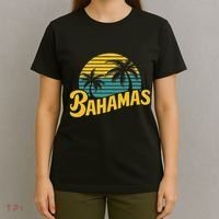 Bahamas Vacation Beach Palm Retro Tropical T-Shirt thumb 4