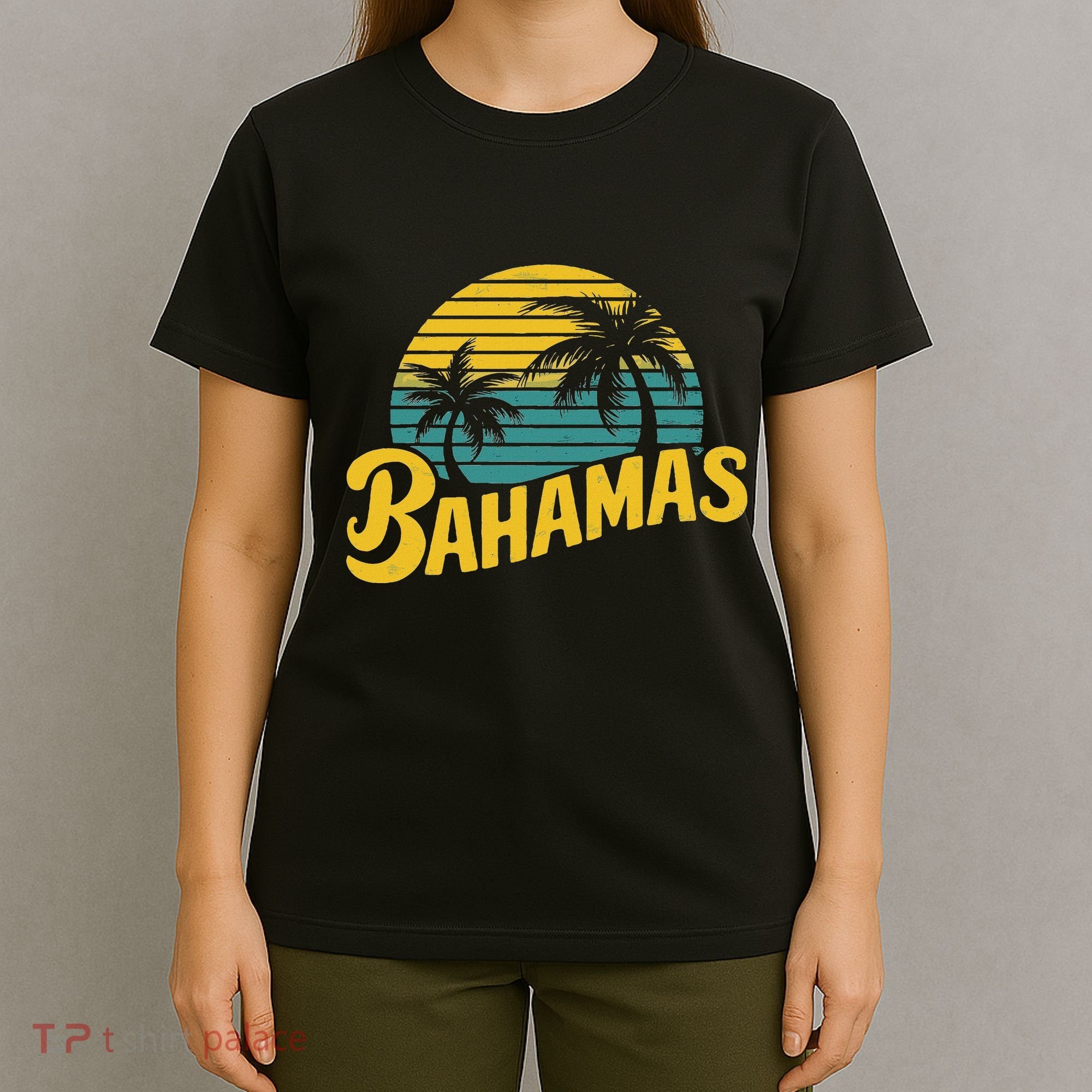 Bahamas Vacation Beach Palm Retro Tropical T-Shirt