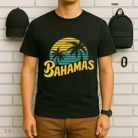 Bahamas Vacation Beach Palm Retro Tropical T-Shirt thumb 6