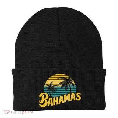 Bahamas Vacation Beach Palm Retro Tropical Beanie