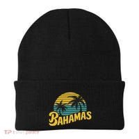 Bahamas Vacation Beach Palm Retro Tropical Beanie thumb 0