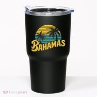Bahamas Vacation Beach Palm Retro Tropical Tumbler thumb 0