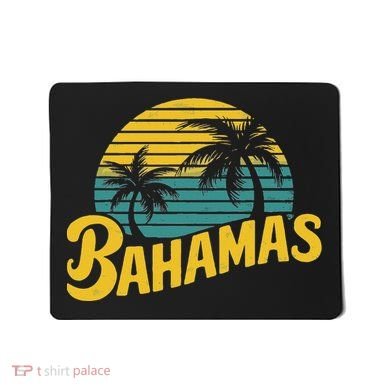 Bahamas Vacation Beach Palm Retro Tropical Mousepad