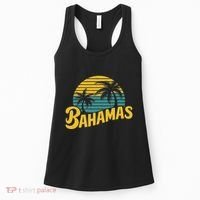 Bahamas Vacation Beach Palm Retro Tropical Women's Tank Top thumb 0