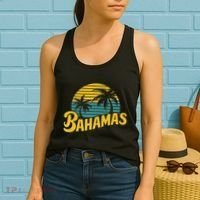 Bahamas Vacation Beach Palm Retro Tropical Women's Tank Top thumb 2