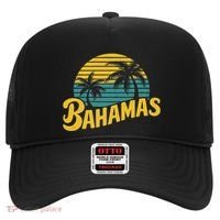 Bahamas Vacation Beach Palm Retro Tropical Hat thumb 0