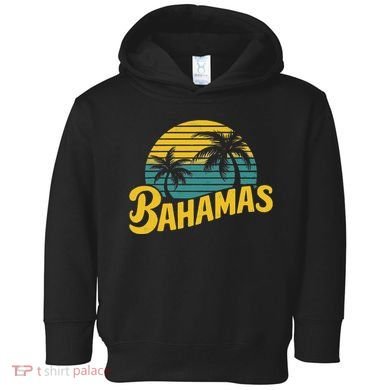 Bahamas Vacation Beach Palm Retro Tropical Toddler Hoodie