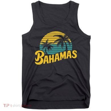 Bahamas Vacation Beach Palm Retro Tropical Tank Top