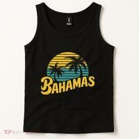 Bahamas Vacation Beach Palm Retro Tropical Tank Top thumb 2