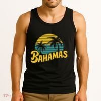 Bahamas Vacation Beach Palm Retro Tropical Tank Top thumb 3