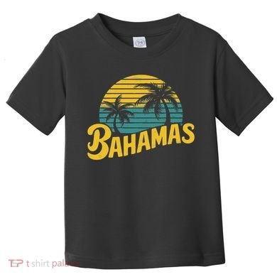 Bahamas Vacation Beach Palm Retro Tropical Toddler T-Shirt