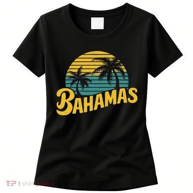 Bahamas Vacation Beach Palm Retro Tropical Women's T-Shirt