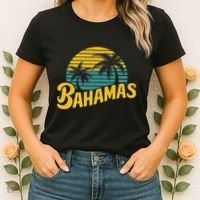 Bahamas Vacation Beach Palm Retro Tropical Women's T-Shirt thumb 2