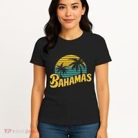 Bahamas Vacation Beach Palm Retro Tropical Women's T-Shirt thumb 4