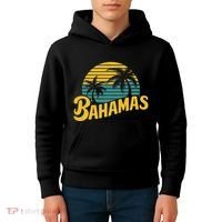 Bahamas Vacation Beach Palm Retro Tropical Kids Hoodie thumb 4