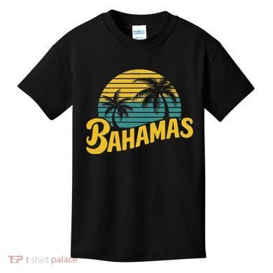 Bahamas Vacation Beach Palm Retro Tropical Kids T-Shirt