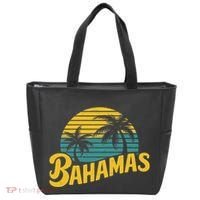 Bahamas Vacation Beach Palm Retro Tropical Tote Bag thumb 0