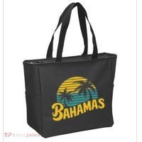 Bahamas Vacation Beach Palm Retro Tropical Tote Bag thumb 2