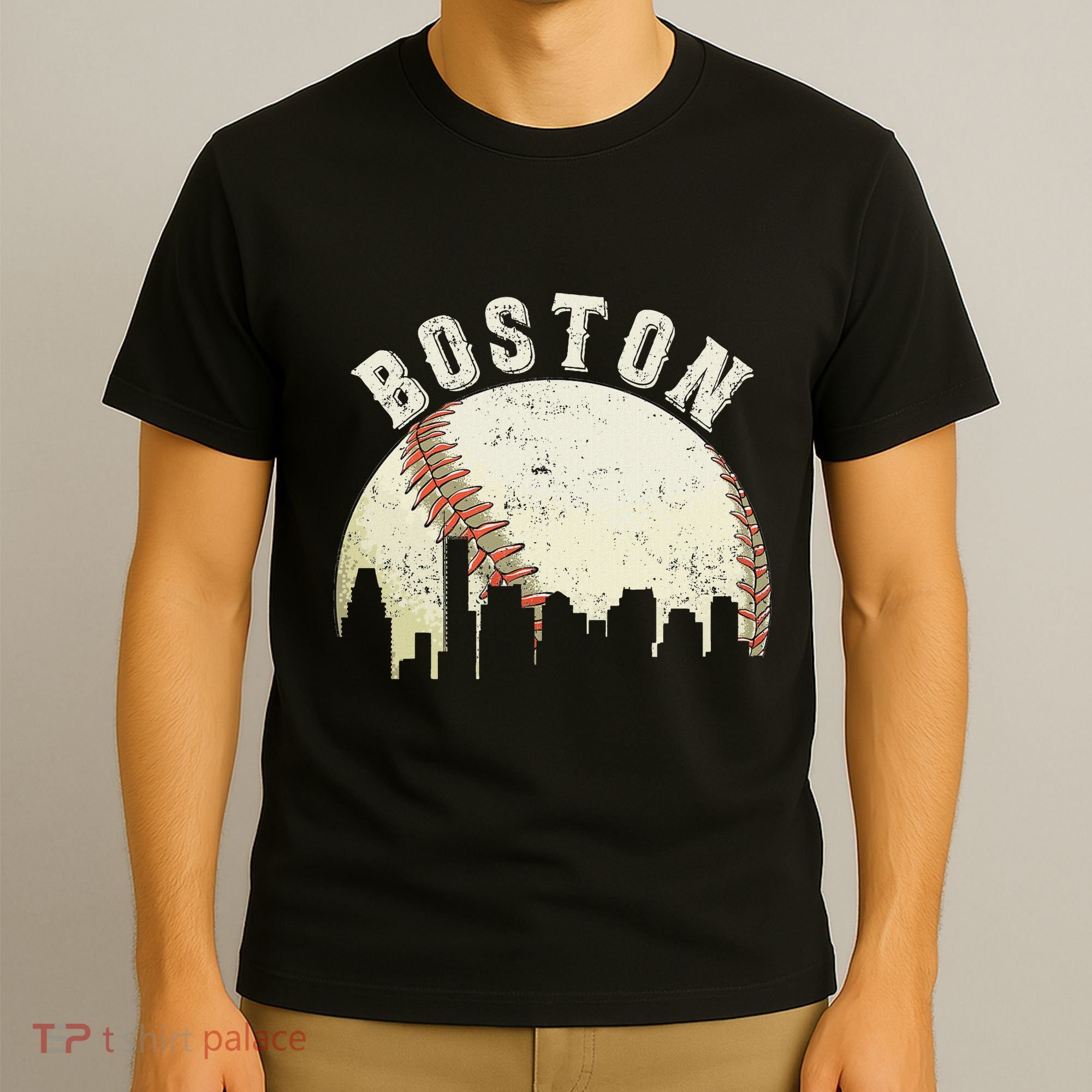 Boston Vintage Baseball Distressed T-Shirt