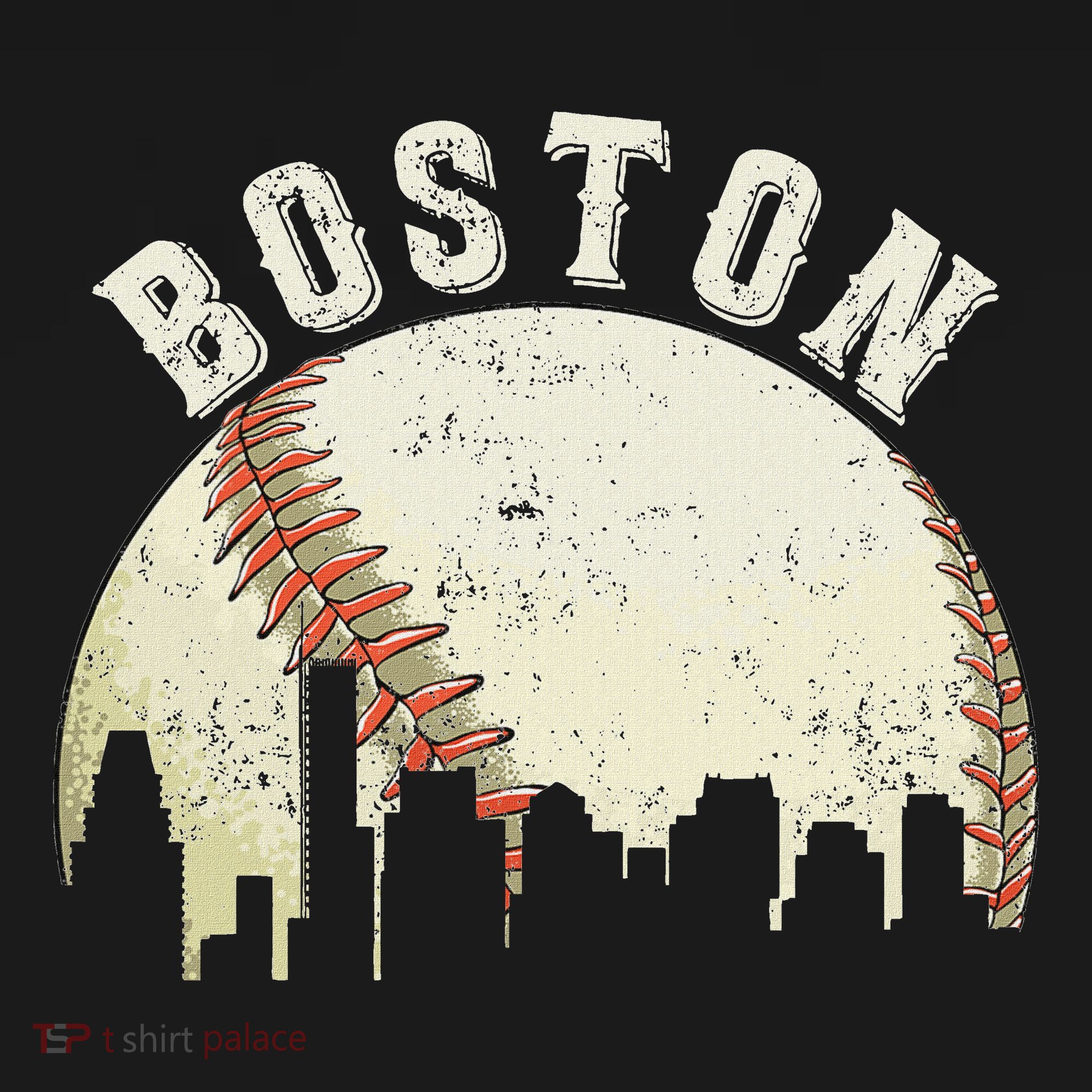 Boston Vintage Baseball Distressed T-Shirt