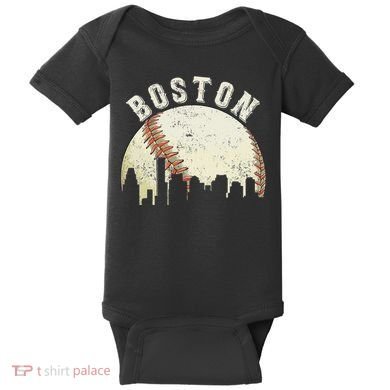 Boston Vintage Baseball Distressed Baby Bodysuit