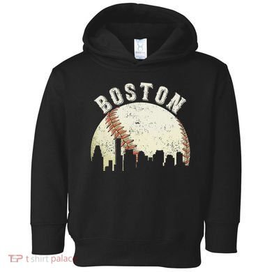 Boston Vintage Baseball Distressed Toddler Hoodie