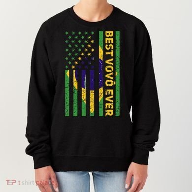 Best Vovô Brazil American Flag Women's Sweatshirt