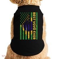Best Vovô Brazil American Flag Doggie Tank thumb 0