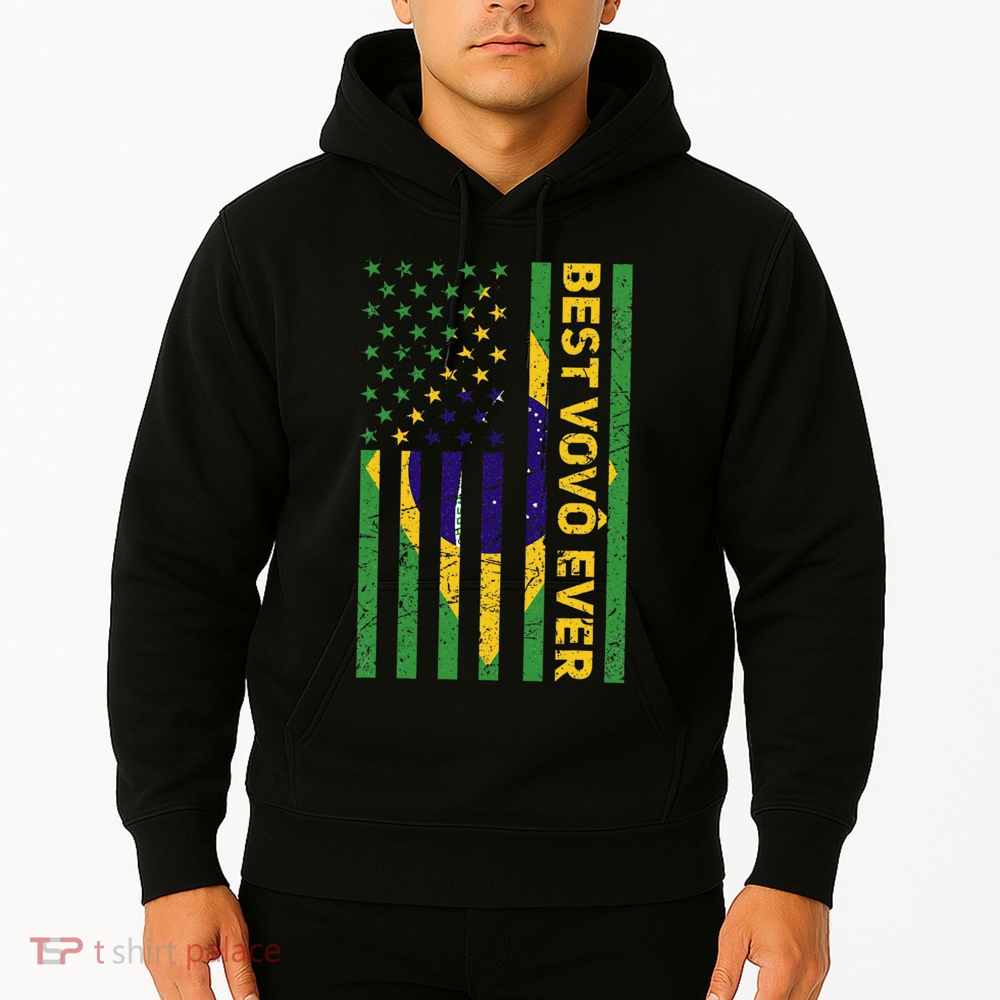 Best Vovô Brazil American Flag Hoodie