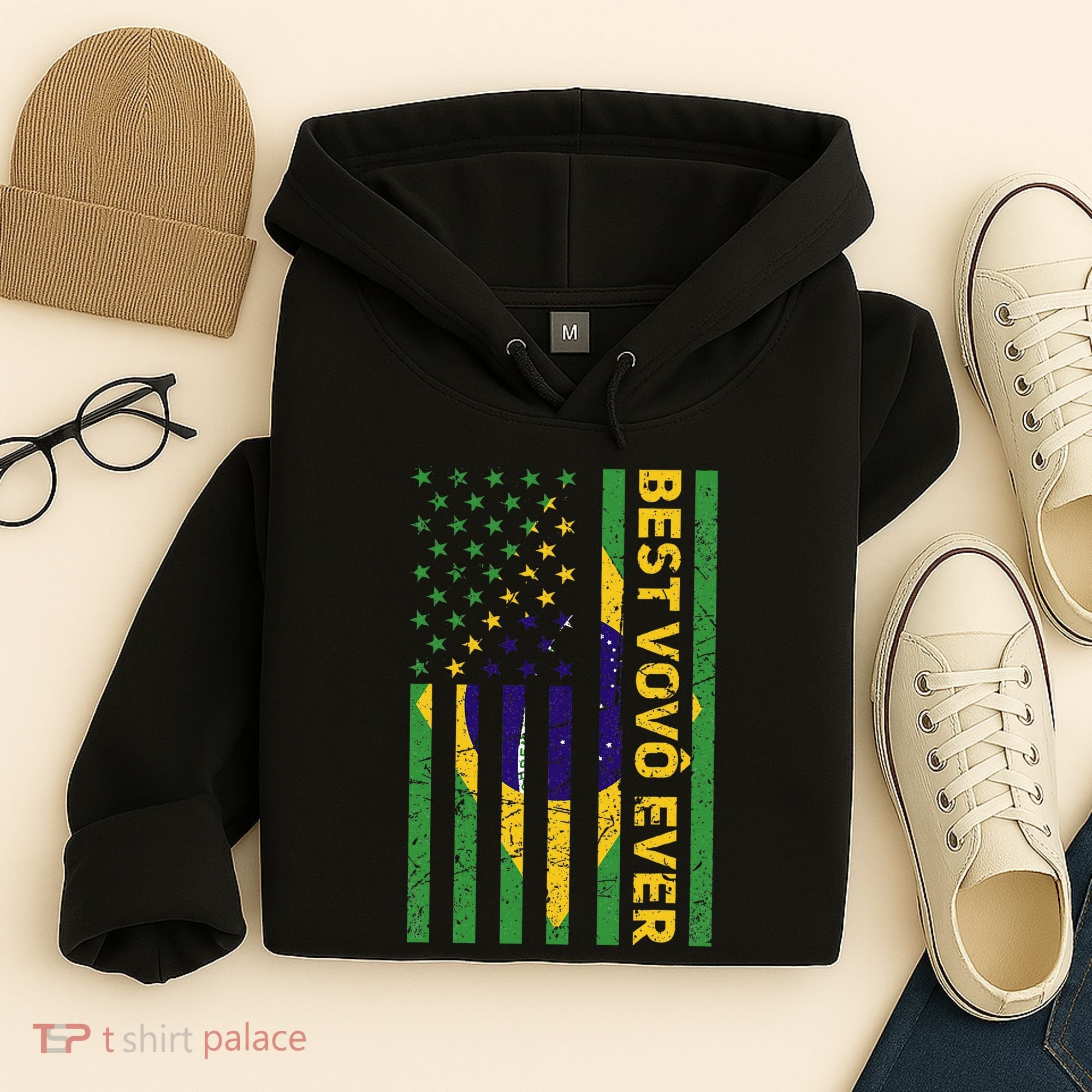 Best Vovô Brazil American Flag Hoodie