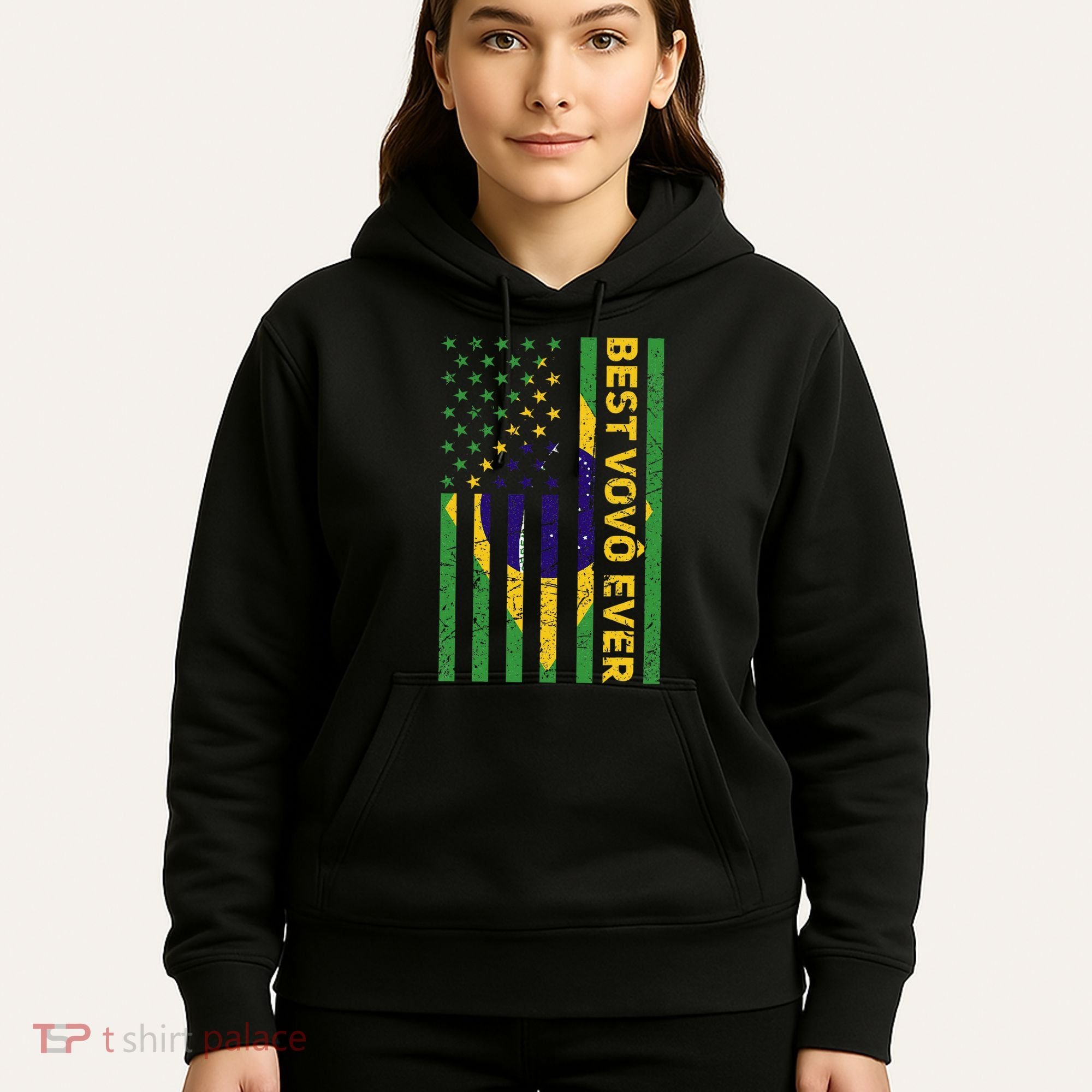 Best Vovô Brazil American Flag Hoodie