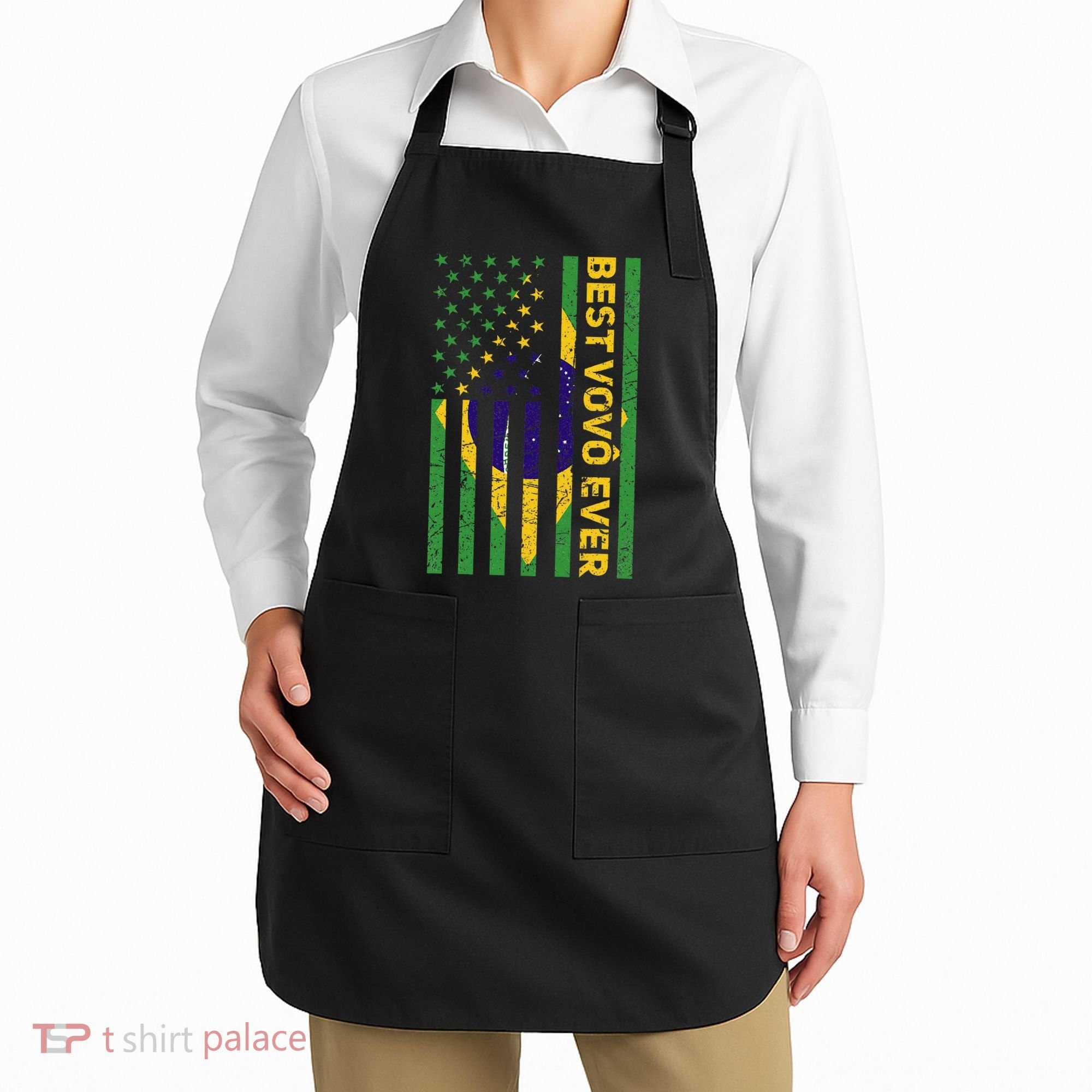 Best Vovô Brazil American Flag Apron