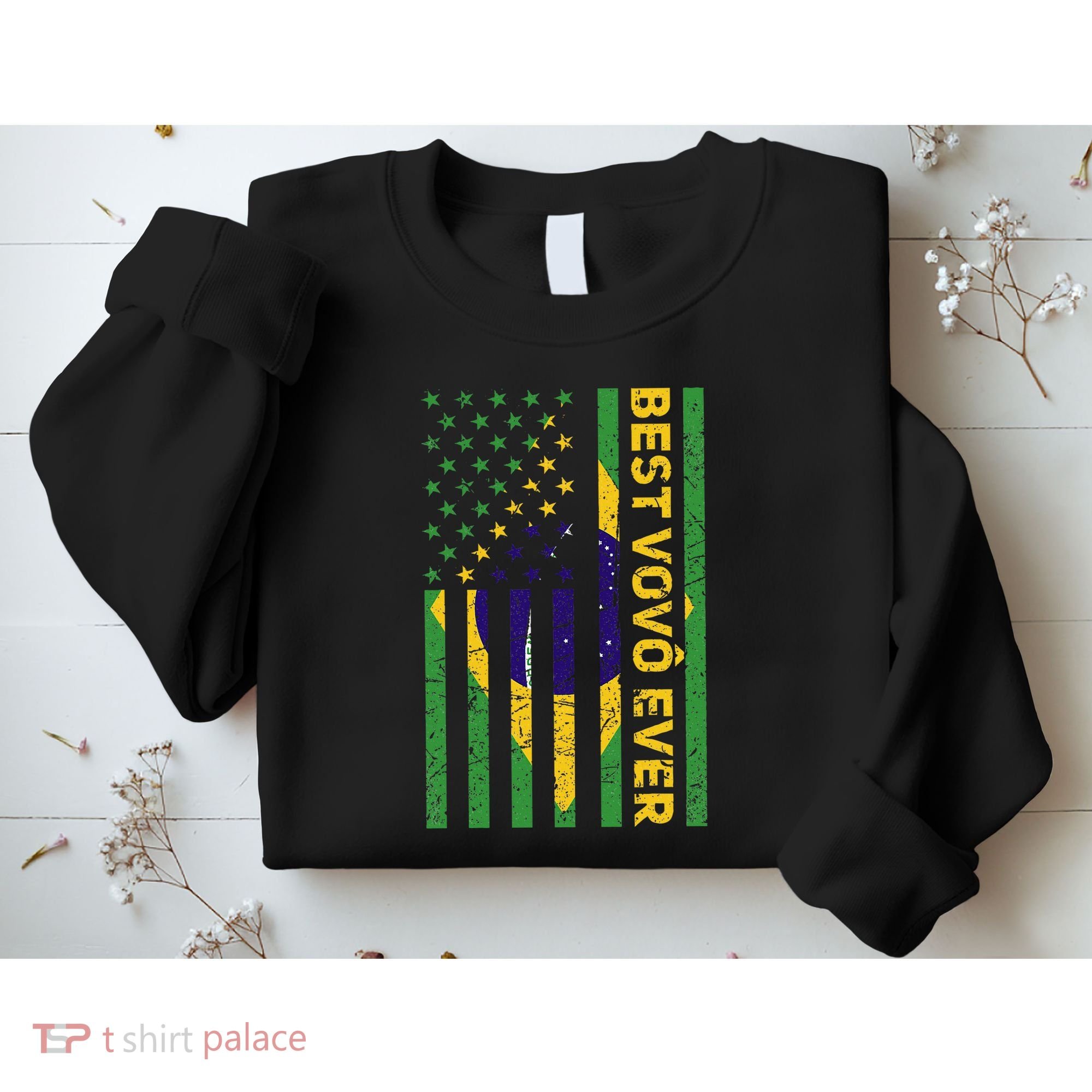 Best Vovô Brazil American Flag Sweatshirt