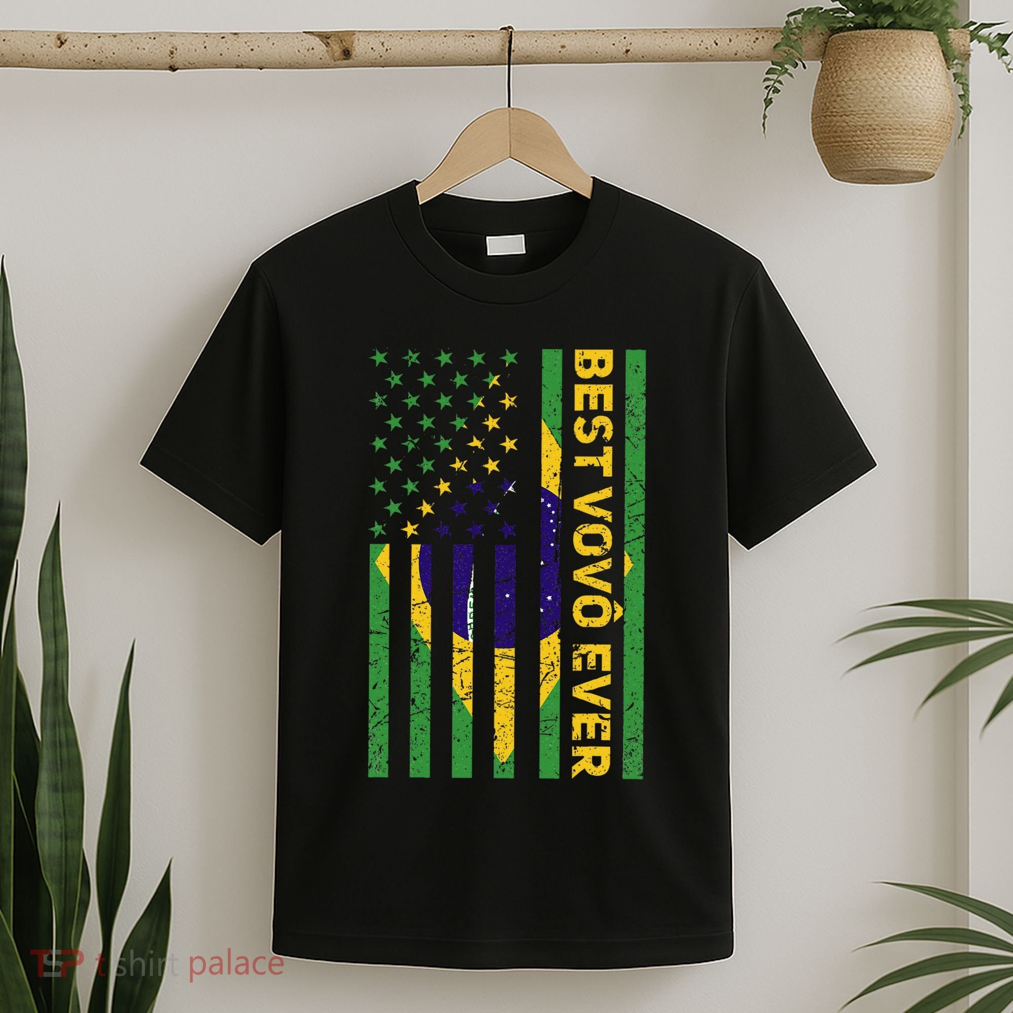Best Vovô Brazil American Flag T-Shirt