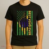 Best Vovô Brazil American Flag T-Shirt thumb 3