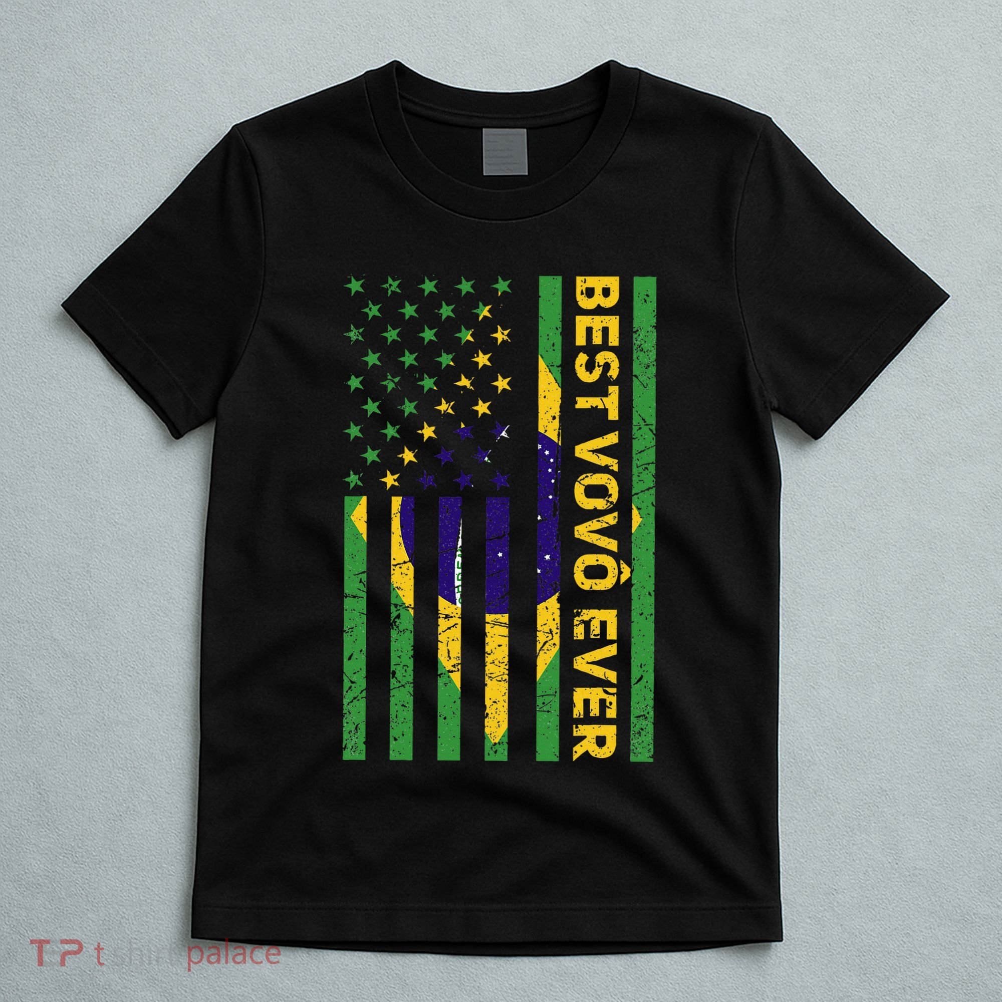 Best Vovô Brazil American Flag T-Shirt