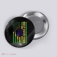 Best Vovô Brazil American Flag Button thumb 0