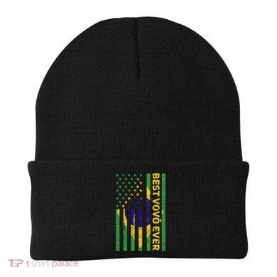 Best Vovô Brazil American Flag Beanie