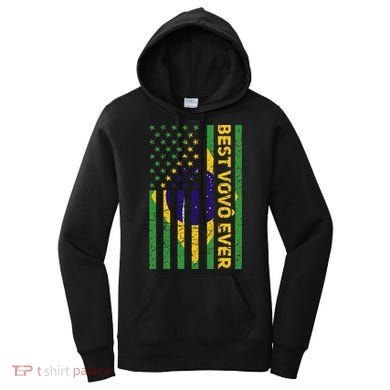 Best Vovô Brazil American Flag Women's Hoodie