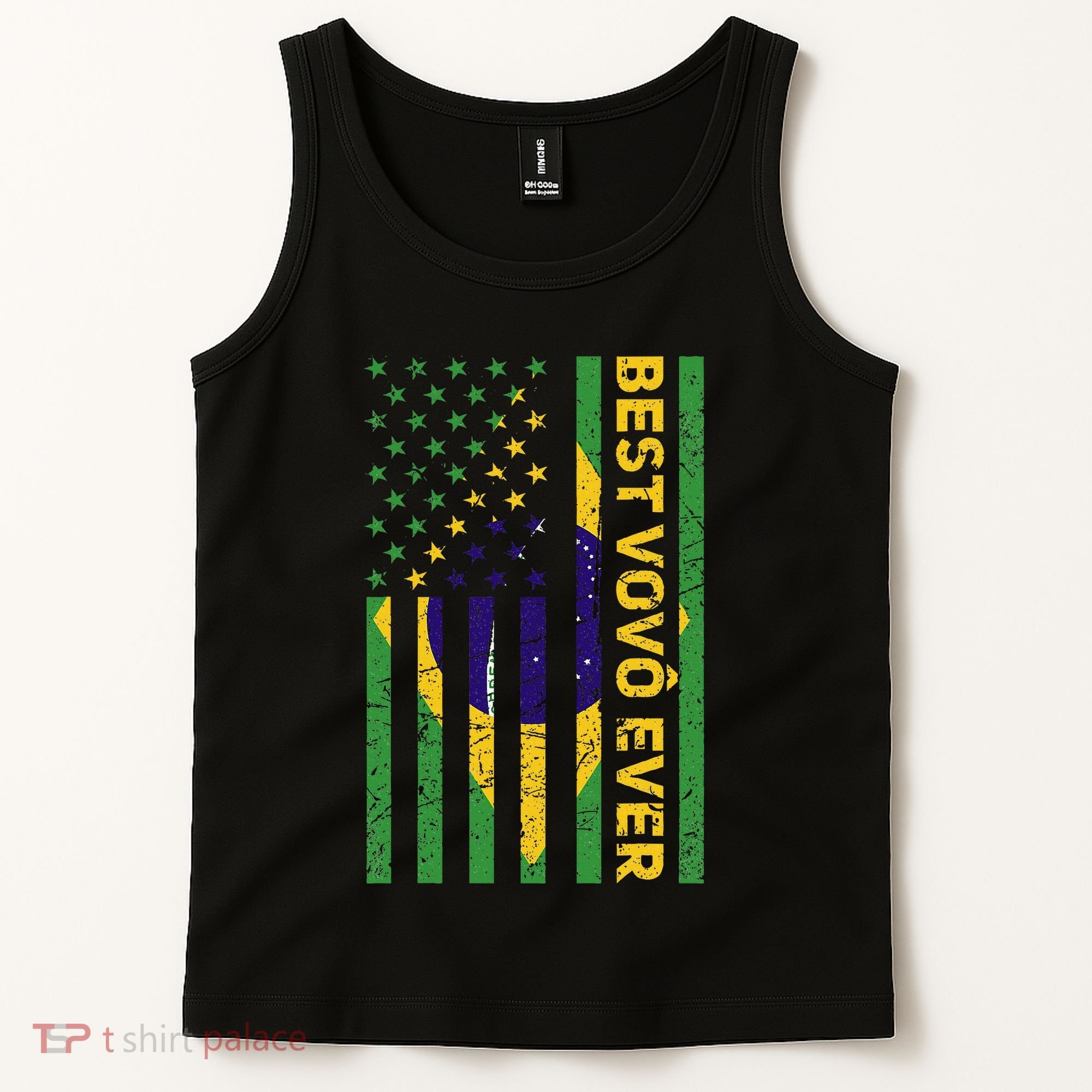 Best Vovô Brazil American Flag Tank Top