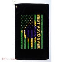 Best Vovô Brazil American Flag Golf Towel thumb 0