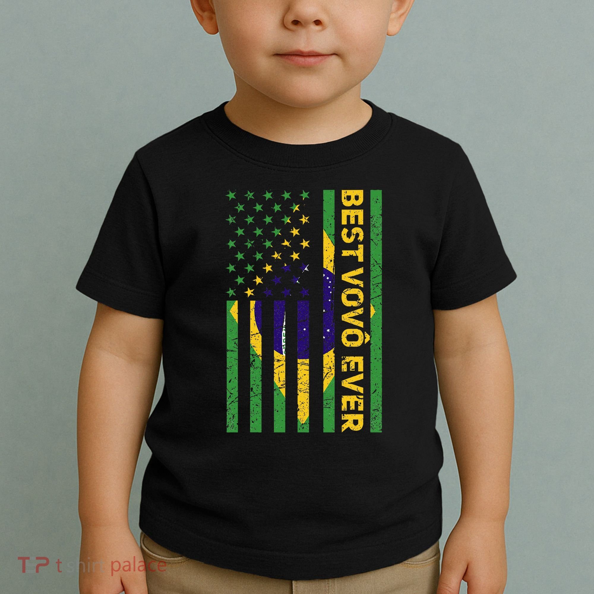 Best Vovô Brazil American Flag Toddler T-Shirt