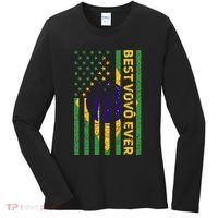 Best Vovô Brazil American Flag Women's Long Sleeve Shirt thumb 0