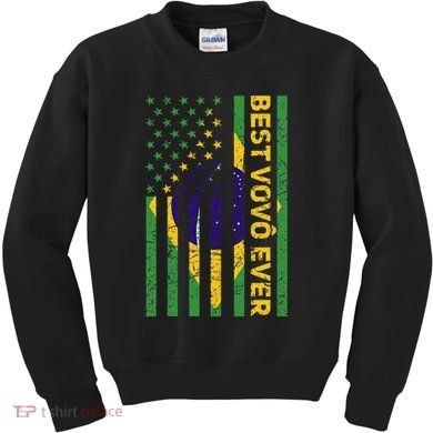 Best Vovô Brazil American Flag Kids Sweatshirt