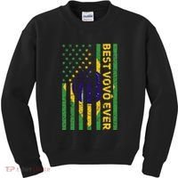 Best Vovô Brazil American Flag Kids Sweatshirt thumb 0