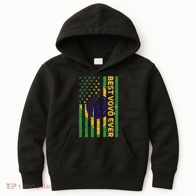 Best Vovô Brazil American Flag Kids Hoodie